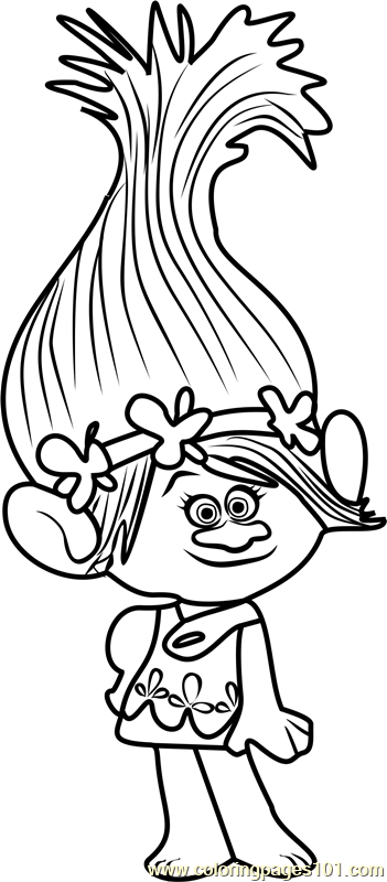 Princess Poppy From Trolls Coloring Page 351x800 Princess Poppy From Trolls Coloring Page
