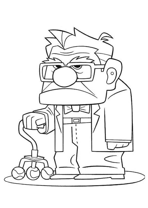 Carl Fredricksen Annoyed Face In Disney Up Coloring Page 600x840 Carl Fredricksen Annoyed Face In Disney Up Coloring Page