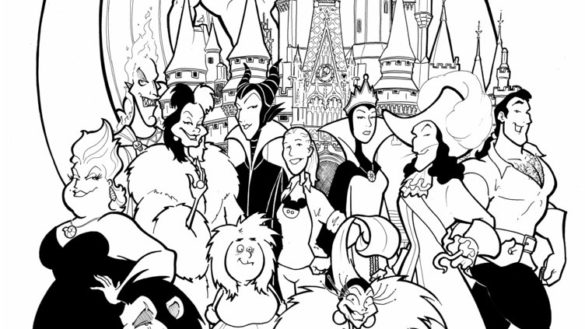 585x329 Disney Villains Coloring Pages 70 With Disney Villains Coloring