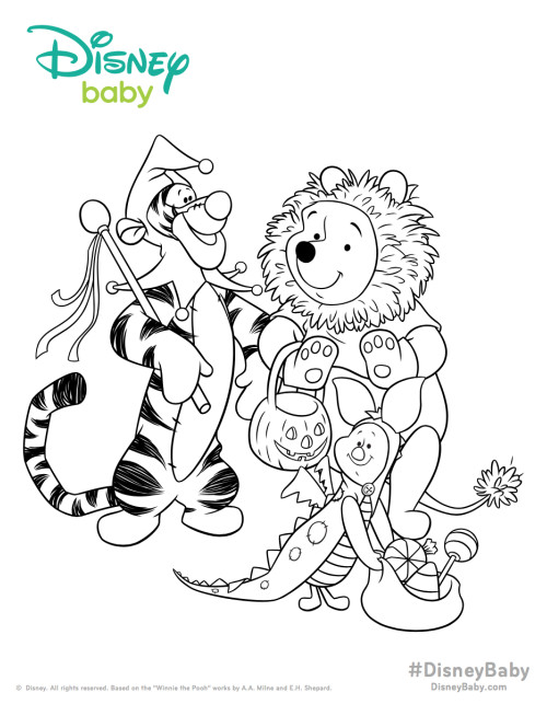 Halloween Winnie The Pooh Coloring Pages Disney Baby Incredible 500x643 Halloween Winnie The Pooh Coloring Pages Disney Baby Incredible