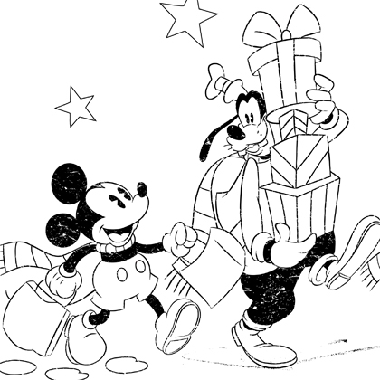 420x420 Mickey Amp Friends Christmas Coloring Page Disney Family