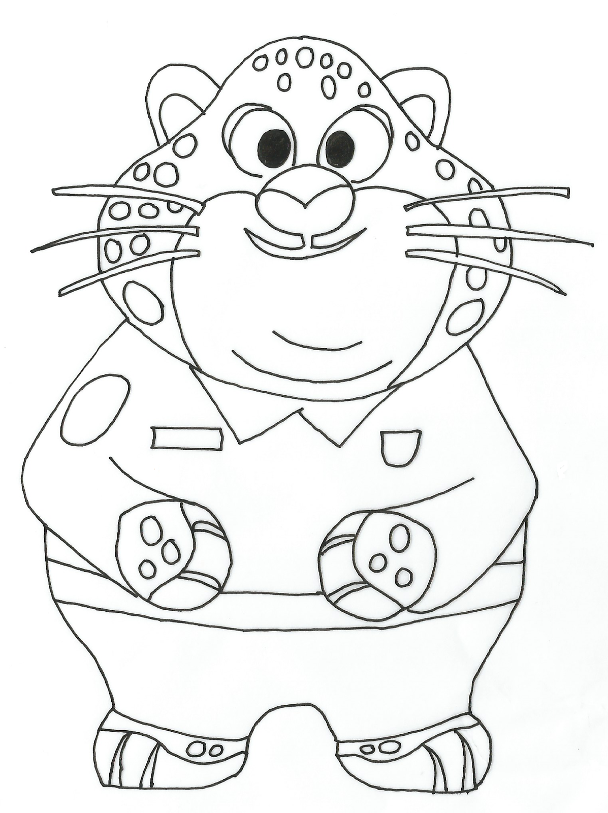 Benjamin Clawhauser Zootopia Coloring Page 1197x1600 Benjamin Clawhauser Zootopia Coloring Page