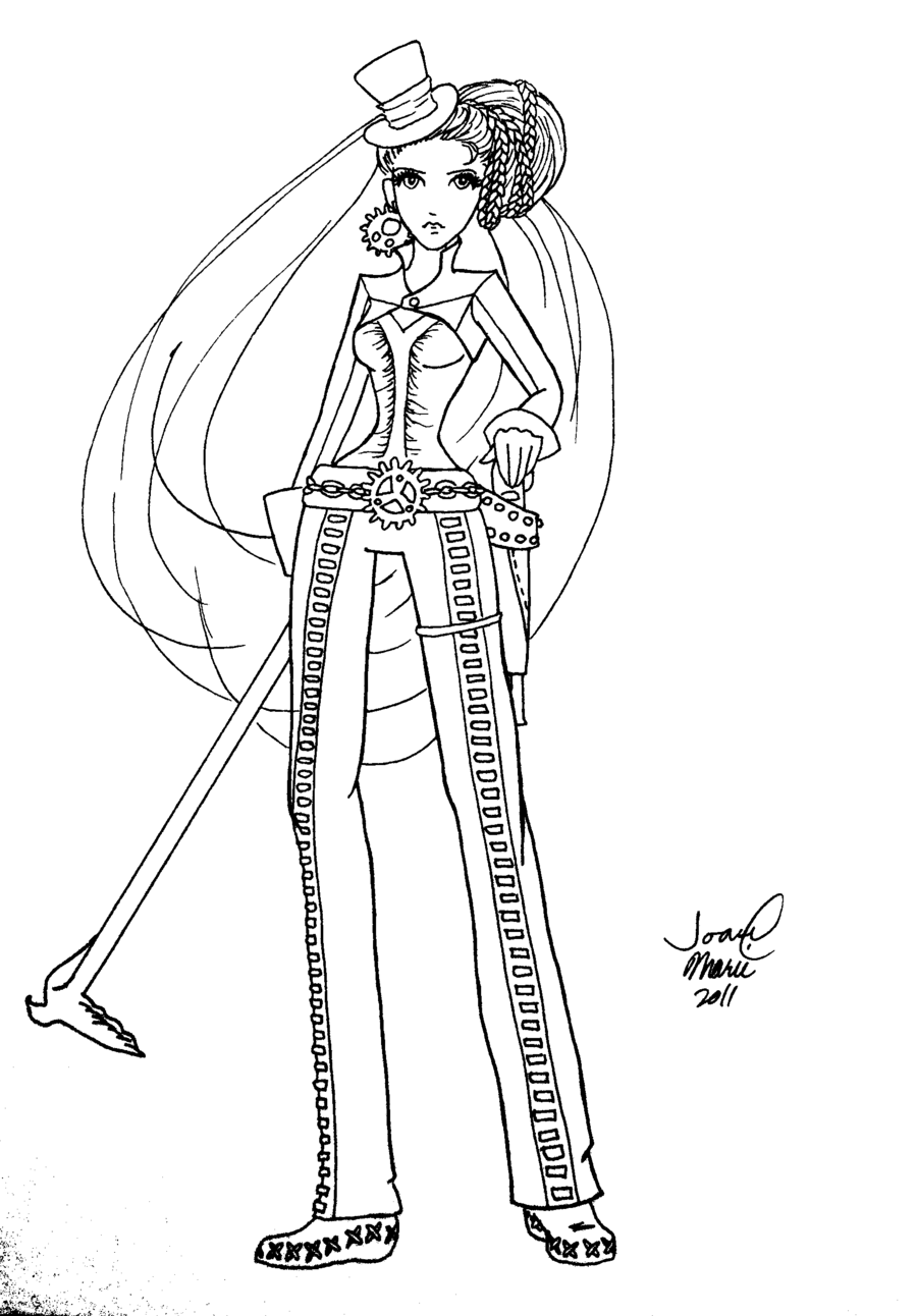 900x1292 Steampunk Diva By Theemeraldskull @ Coloring Pages