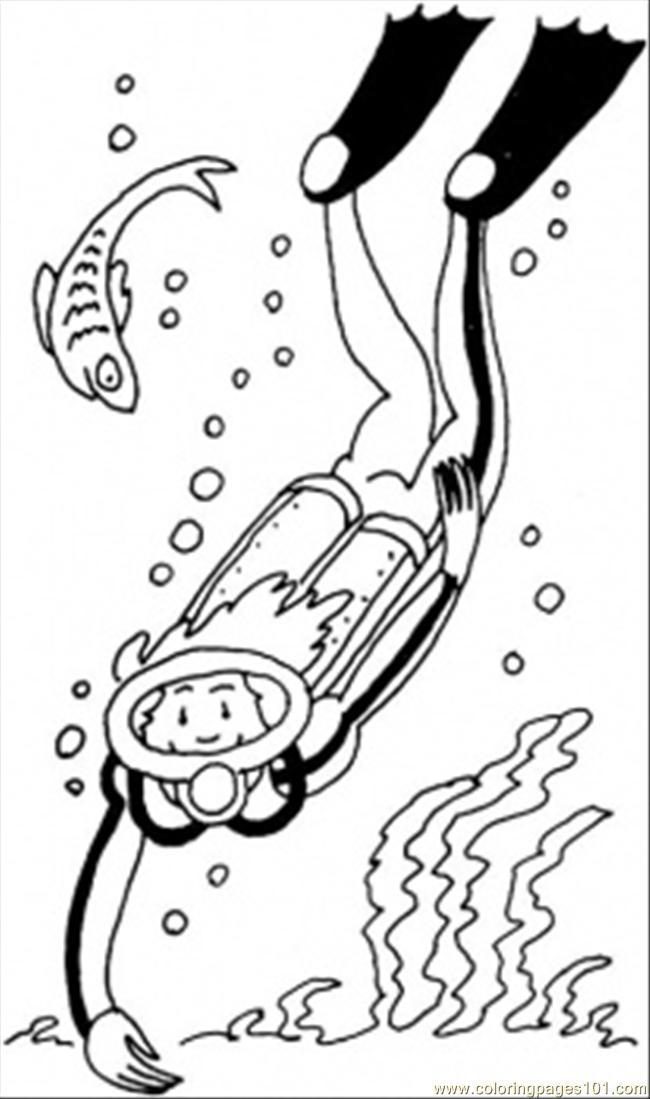 Diver Coloring Page 650x1099 Diver Coloring Page