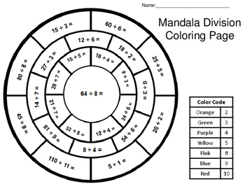 350x263 Mandala Division Coloring Page By Jazzy Janey Teachers Pay Teachers