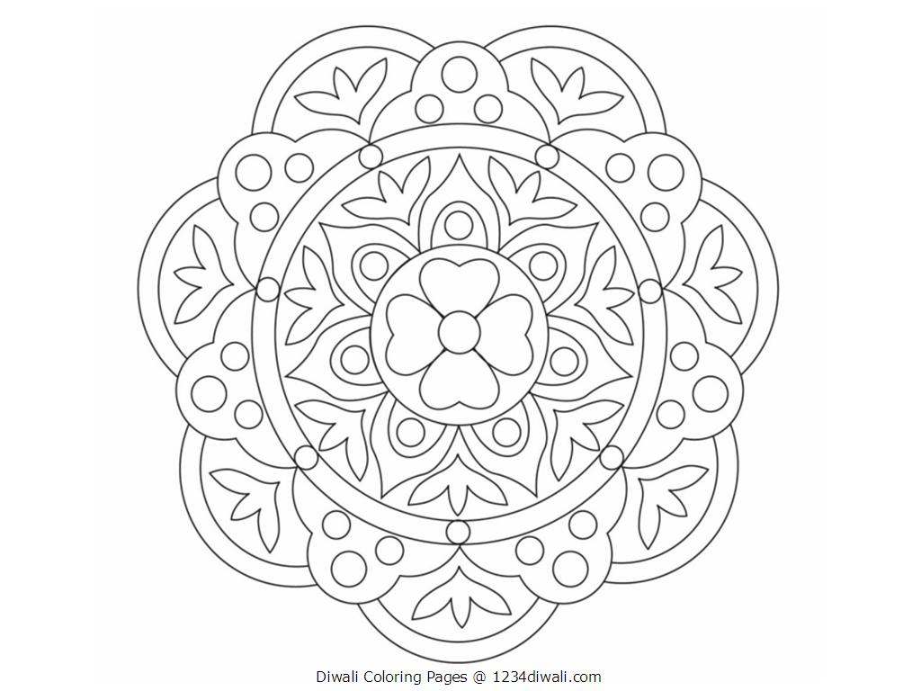 1024x768 Diwali Rangoli Coloring Pages Printables Bebo Pandco Within