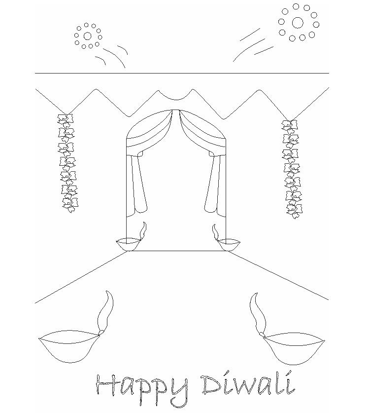 Diwali Printable Coloring Pages For Kids 749x837 Diwali Printable Coloring Pages For Kids
