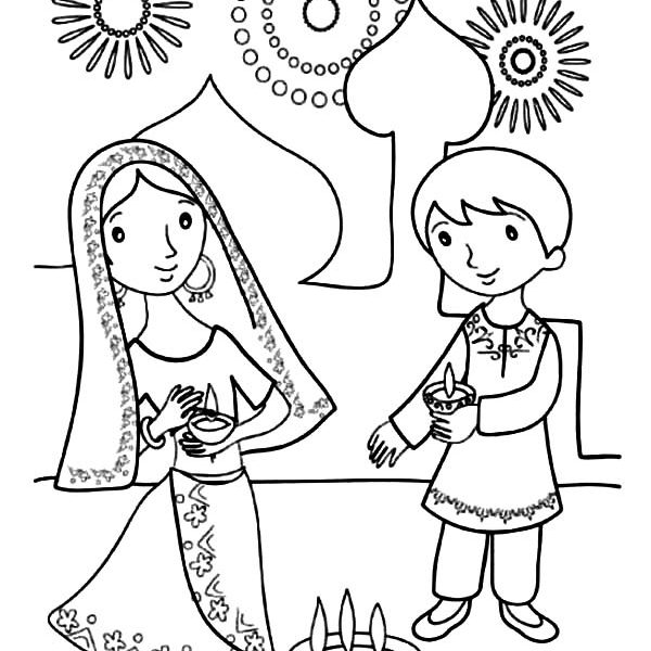 Colouring Pictures Of Diwali Lamps 600x600 Colouring Pictures Of Diwali Lamps