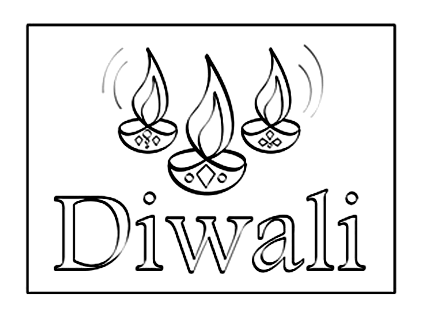 871x642 Happy Diwali Coloring Pages