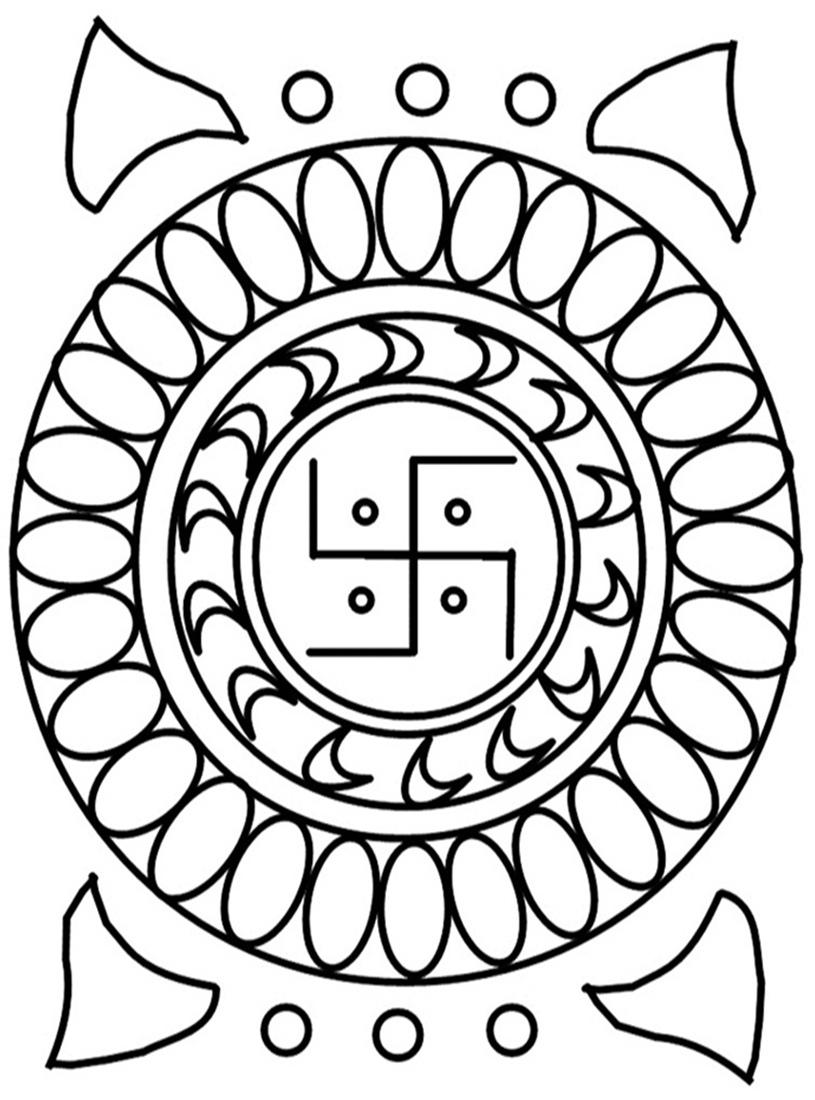 815x1100 Free Printable Rangoli Coloring Pages For Kids
