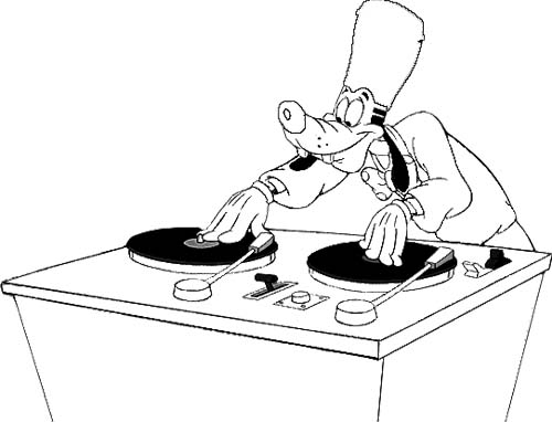500x382 Dj Goofy Coloring Page Goofy Svg File And Disney