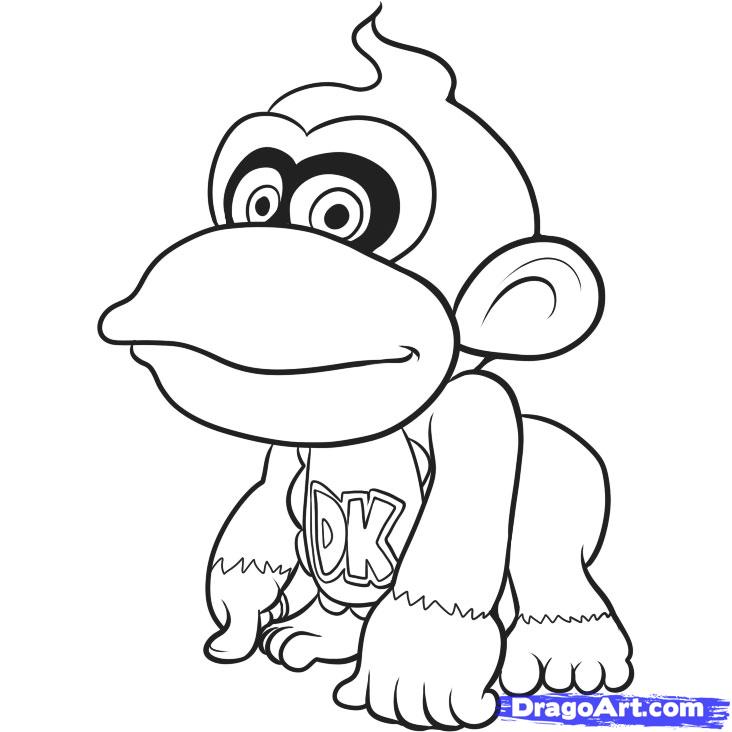 732x732 Donkey Kong Coloring Pages