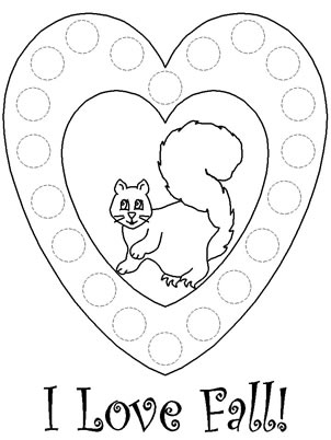 Autumn Bingo Dauber Coloring Pages 302x402 Autumn Bingo Dauber Coloring Pages