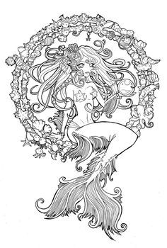 Colouring Page Coloring Pages Mermaid, Adult 236x350 Colouring Page Coloring Pages Mermaid, Adult