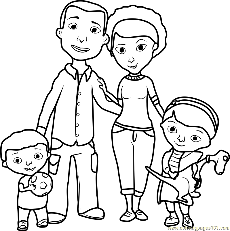 799x800 Doc Mcstuffins Family Coloring Page