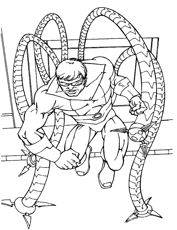 612x792 Doctor Octopus Coloring Pages Spider Man Picture Spid On Doc