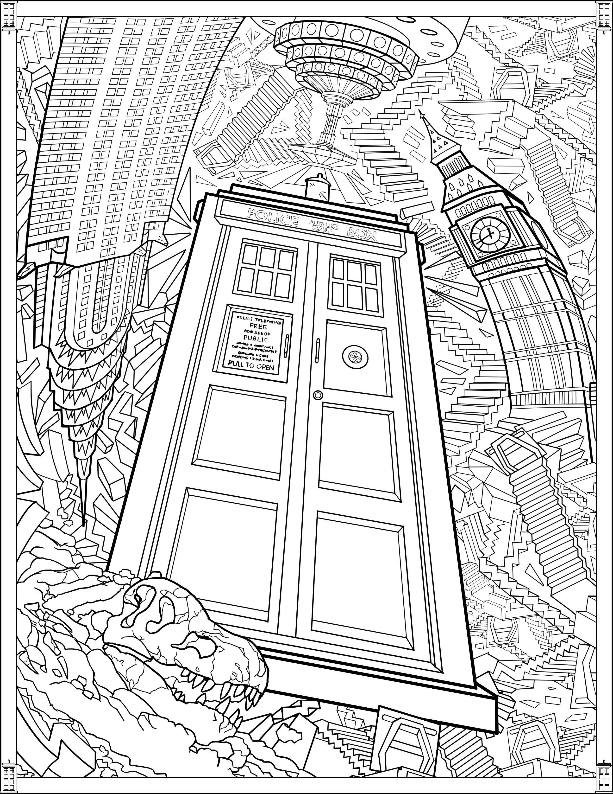 2550x3300 Doctor Who Wibbly Wobbly Timey Wimey Coloring Pages [Printables