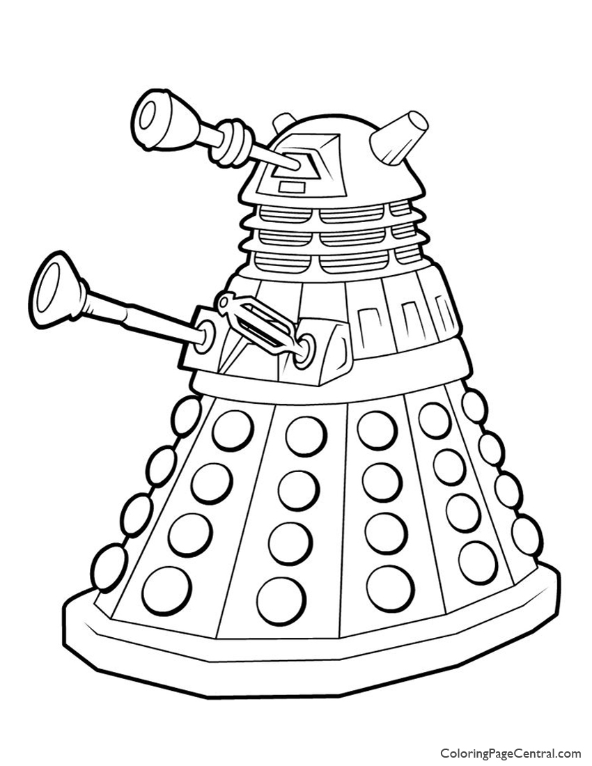 850x1100 Doctor Who Dalek Coloring Page Coloring Page Central