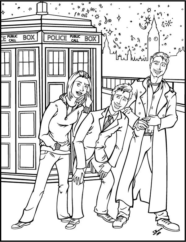 600x782 Homely Inpiration Doctor Who Coloring Pages Printable Tardis Bbc