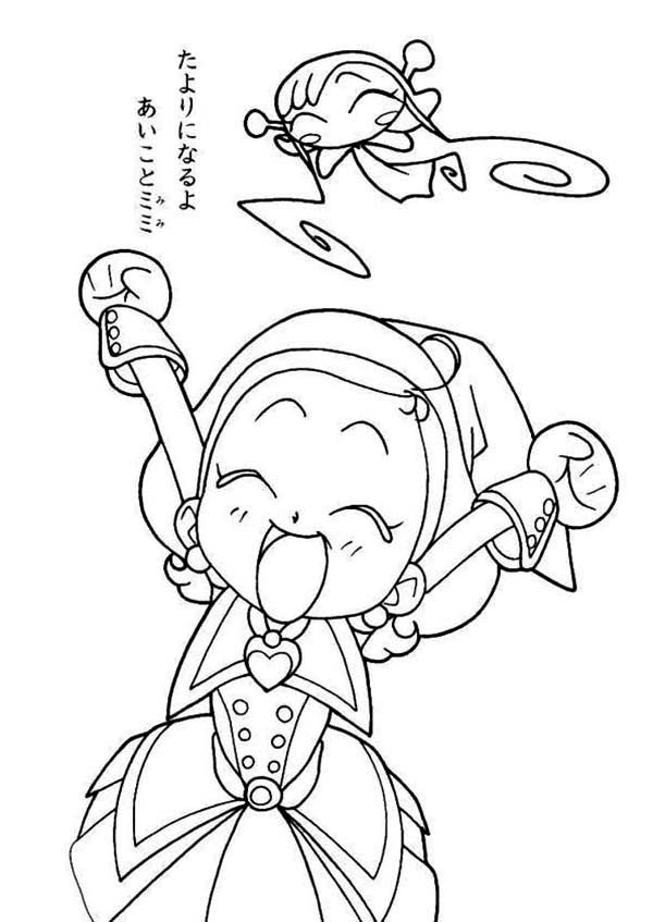 600x847 Magical Doremi Having Fun With Dodo The Fairy Coloring Pages
