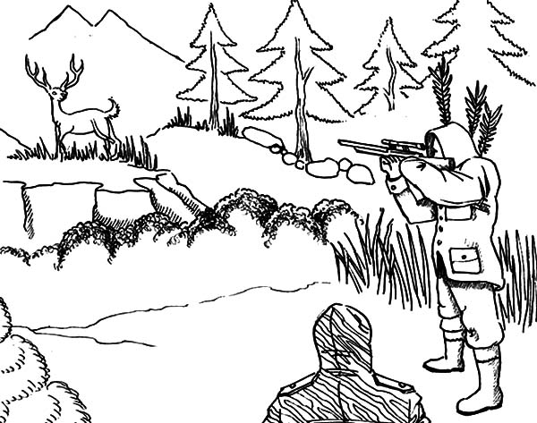 600x473 Deer Hunting Coloring Pages 6845