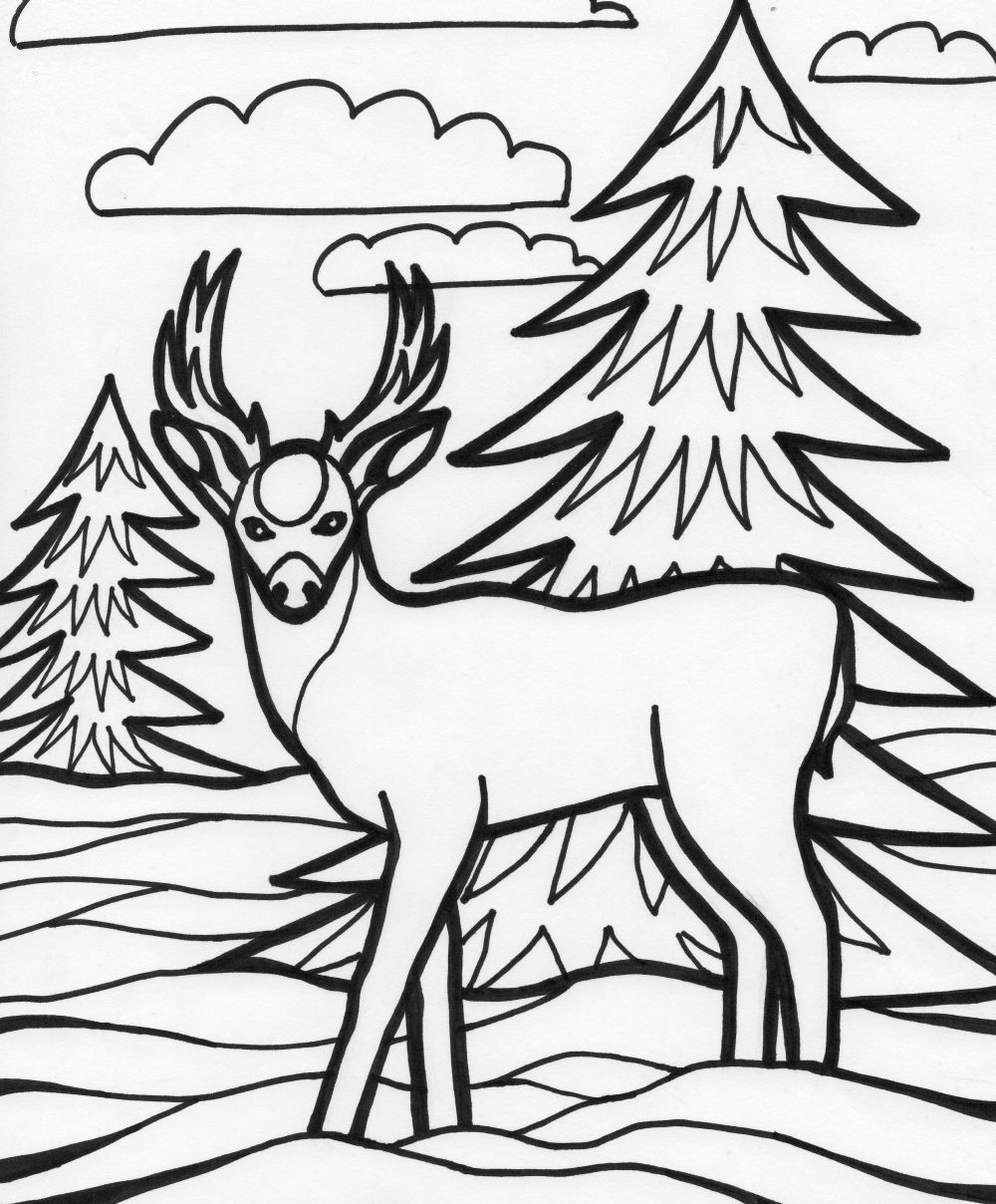 1000x1208 Deer Coloring Pages To Download And Print For Free