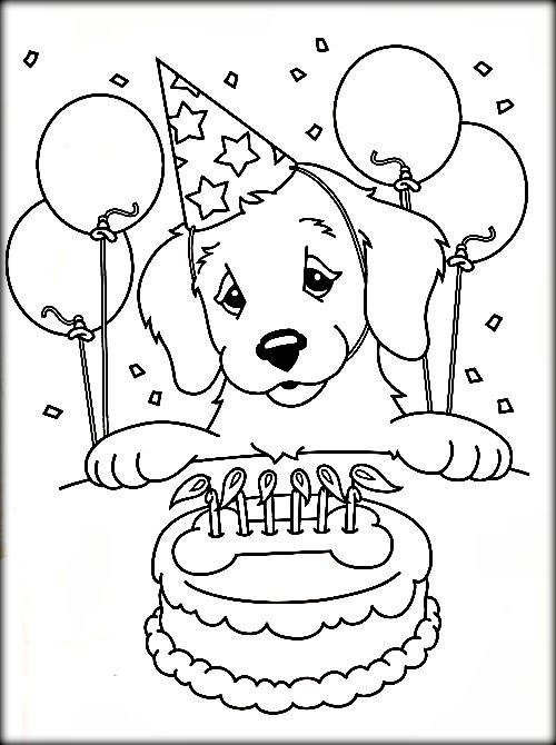 Dog Birthday Coloring Pages at GetColorings.com | Free printable ...