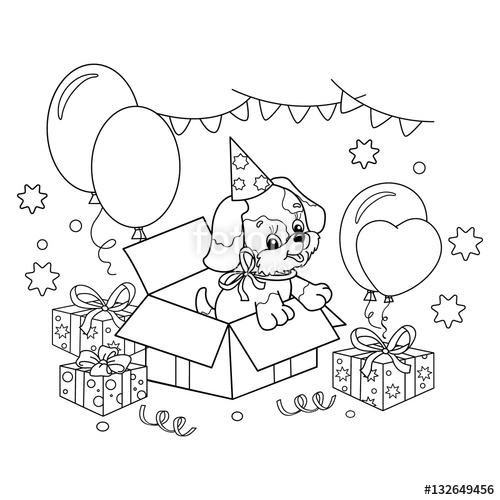 Dog Birthday Coloring Pages 500 F 132649456 500x500 Dog Birthday Coloring Pages 500 F 132649456