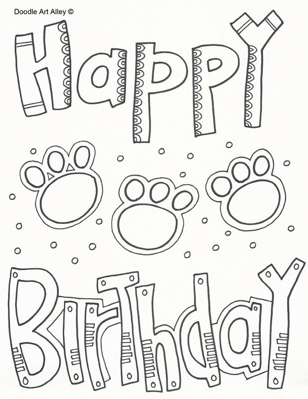Happy Birthday Dog Coloring Pages Printable Coloring Pages