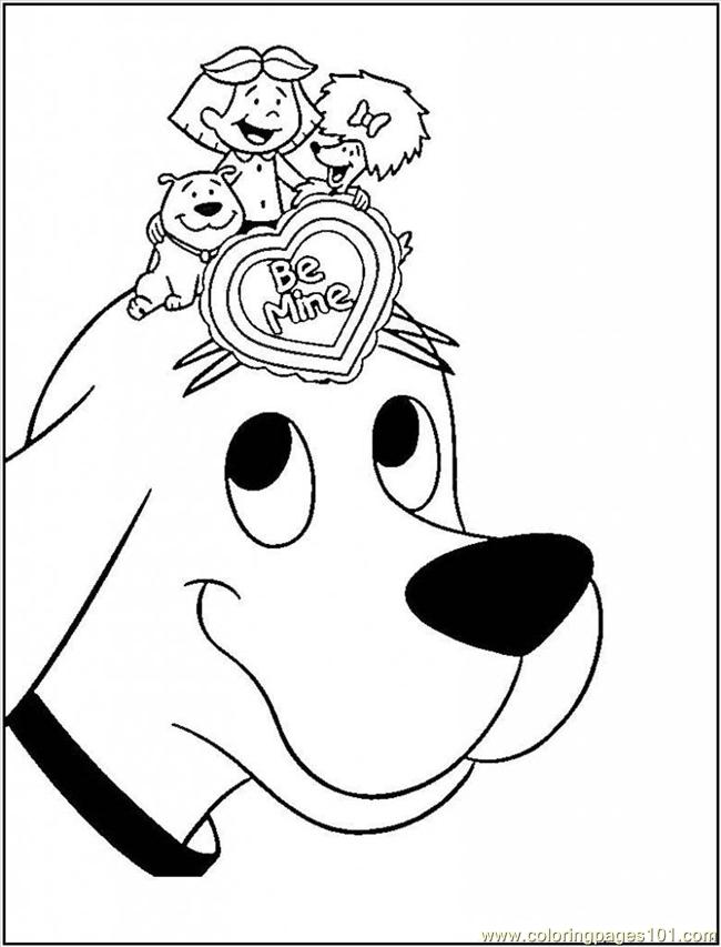 Printable Coloring Page Clifford Big Red Dog Cartoon Valentine 650x853 Printable Coloring Page Clifford Big Red Dog Cartoon Valentine