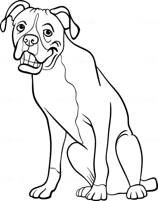 Boxer Dog Cartoon For Coloring Book Happy Colouring Boxer Dog 600x763 Boxer Dog Cartoon For Coloring Book Happy Colouring Boxer Dog