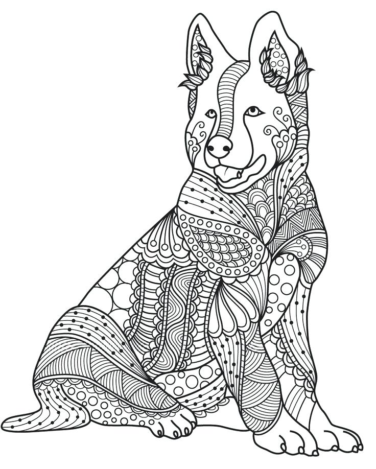 Dog Coloring Pages For Adults Dog Coloring Book For Adults Mandala 736x918 Dog Coloring Pages For Adults Dog Coloring Book For Adults Mandala