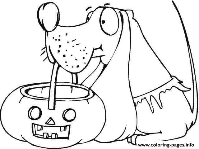 Dog Holds Pumpkin Basket Halloween Coloring Pages Printable 640x481 Dog Holds Pumpkin Basket Halloween Coloring Pages Printable
