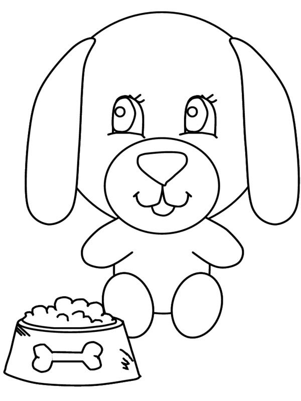 A Big Head Dog And His Meal Coloring Page 600x800 A Big Head Dog And His Meal Coloring Page