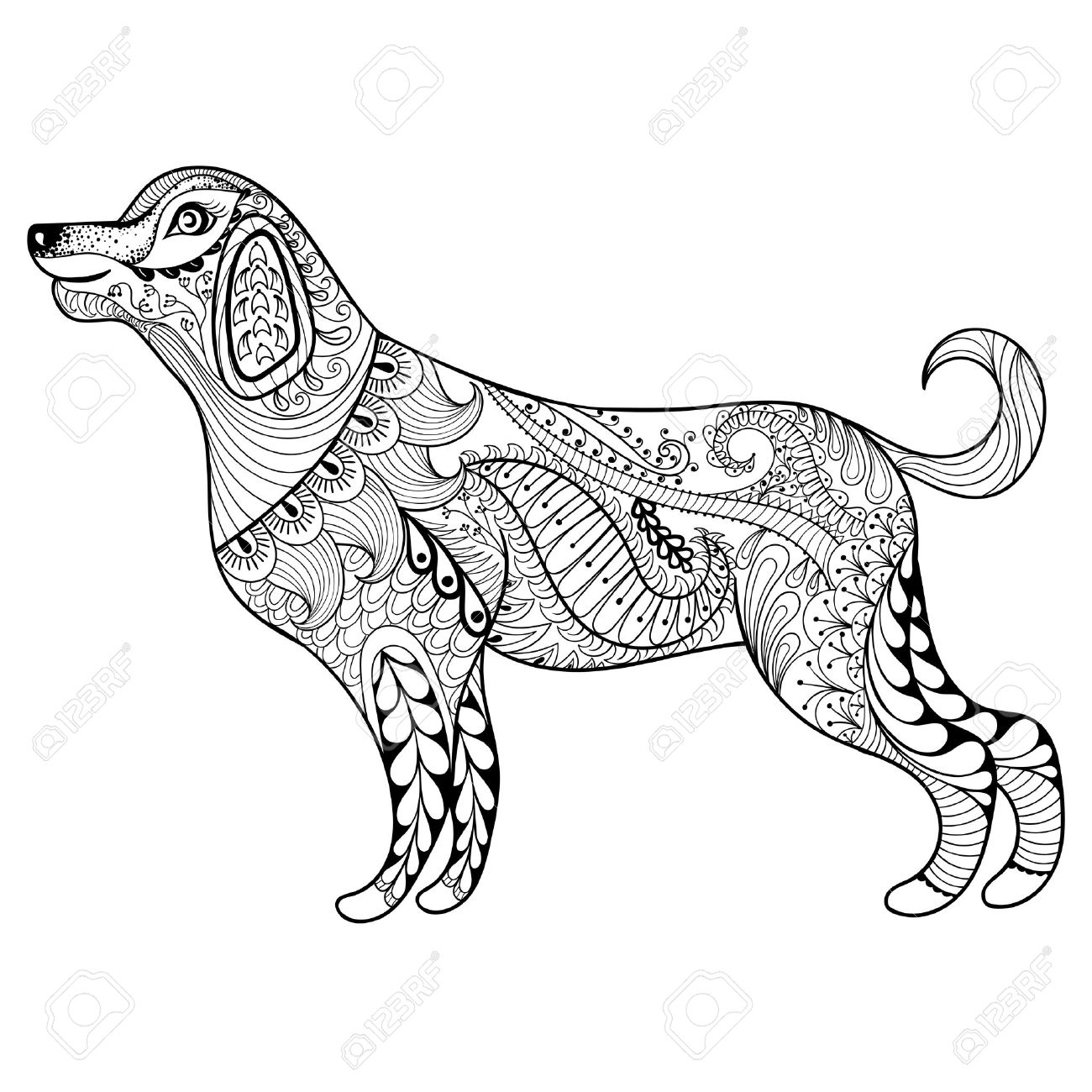 Dog Mandala Coloring Pages