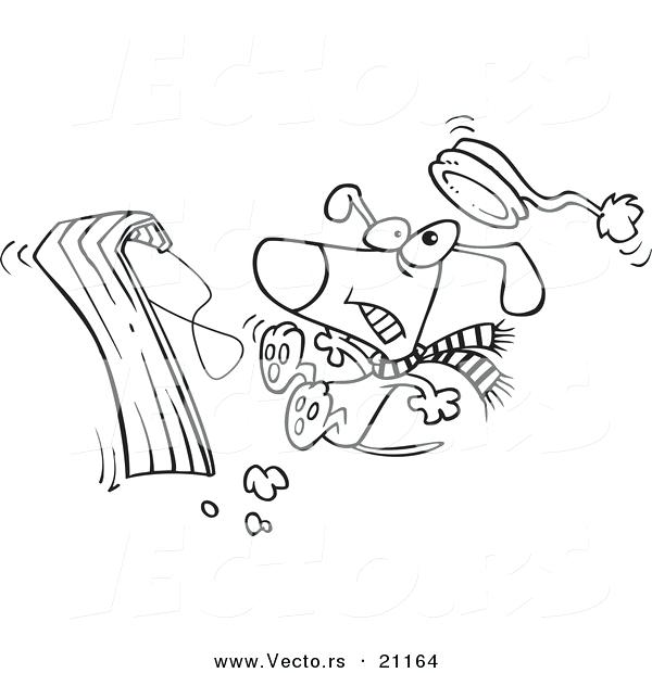 600x620 Dog Sled Coloring Pages Vector Of A Cartoon Dog Falling Off A Sled