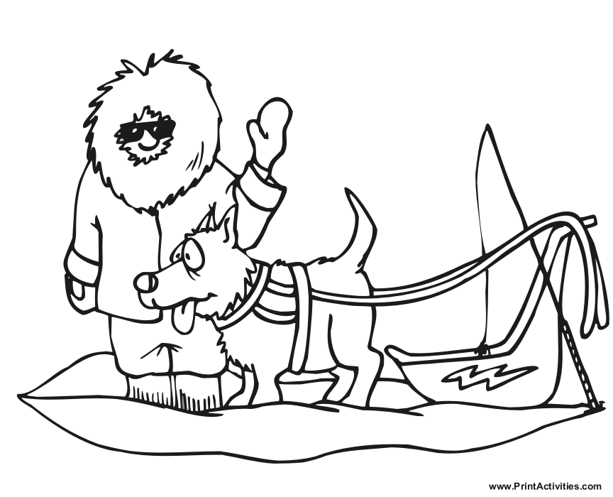 Dog Sled Coloring Pages at GetColorings.com | Free printable colorings