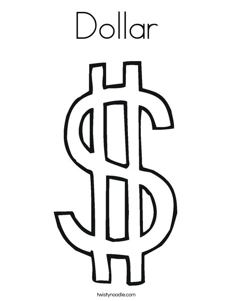 Dollar Coloring Page 468x605 Dollar Coloring Page