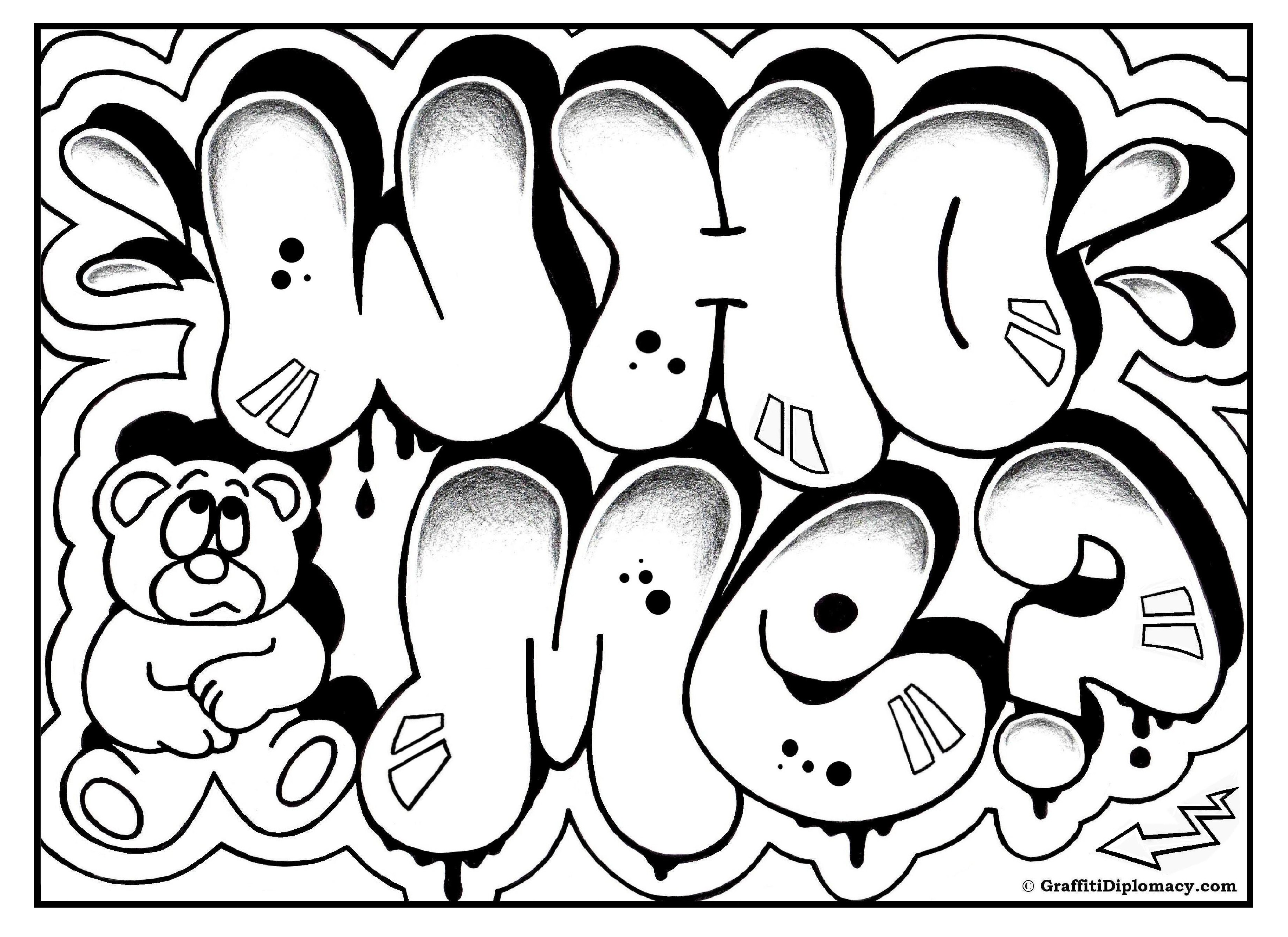 Graffiti Coloring Page, Free Printable Graffiti Room Signs Free 3508x2552 Graffiti Coloring Page, Free Printable Graffiti Room Signs Free