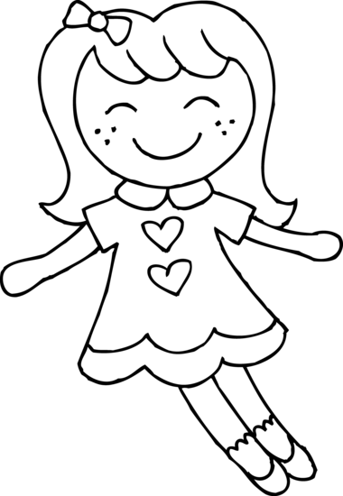 380x550 Cute Dolly Coloring Page