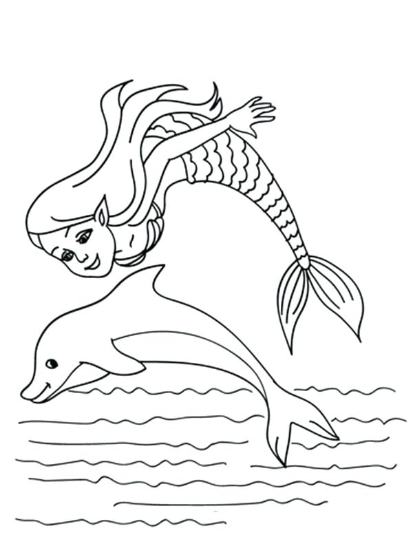600x777 Mermaid And Dolphin Coloring Pages Dolphin Coloring Page Dolphin