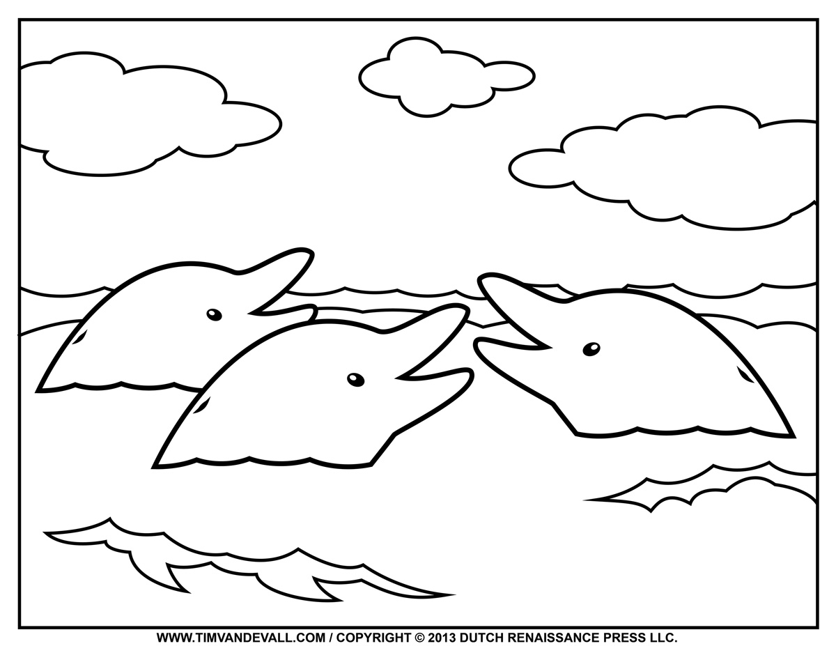1200x927 Free Dolphin Clipart, Printable Coloring Pages, Outline Amp Silhouette