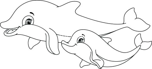 531x240 Coloring Pages Dolphin Baby Dolphin Coloring Pages Dolphin