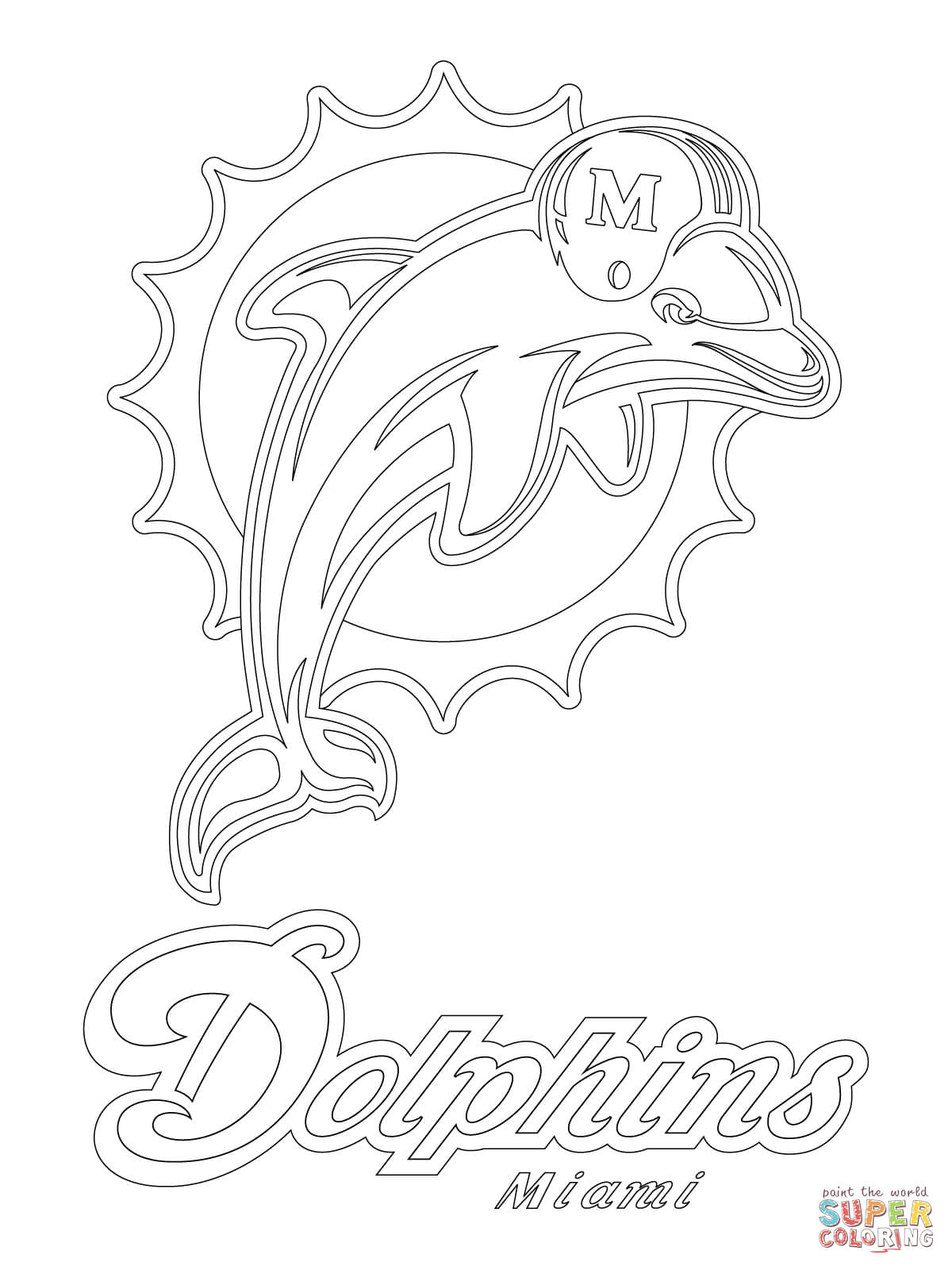 1200x1600 Prepossessing Miami Dolphins Coloring Pages Colouring In Beatiful