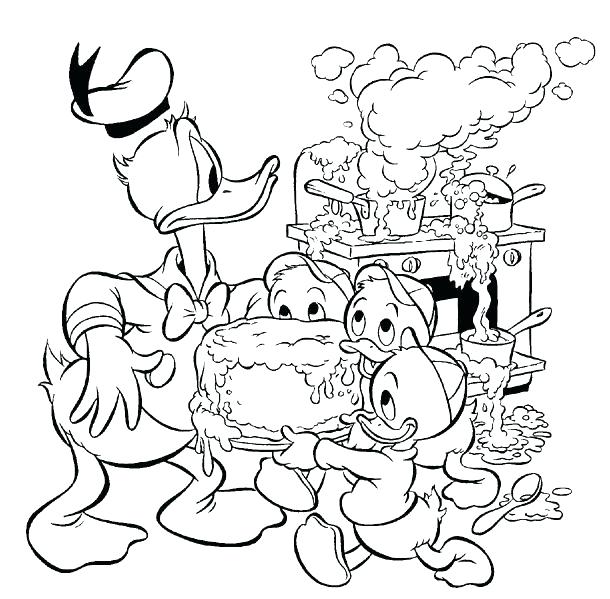 610x599 Donald Duck Coloring Pages Baby Duck Ice Cream Coloring Page