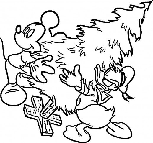 518x485 Mickey Mouse And Donald Duck Brings A Christmas Tree Together