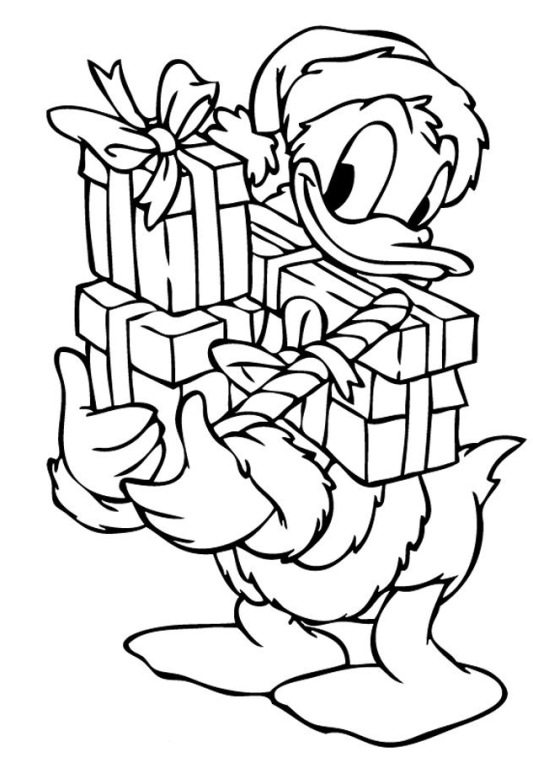 533x768 Donald Duck Christmas Coloring Pages Donald With Christmas