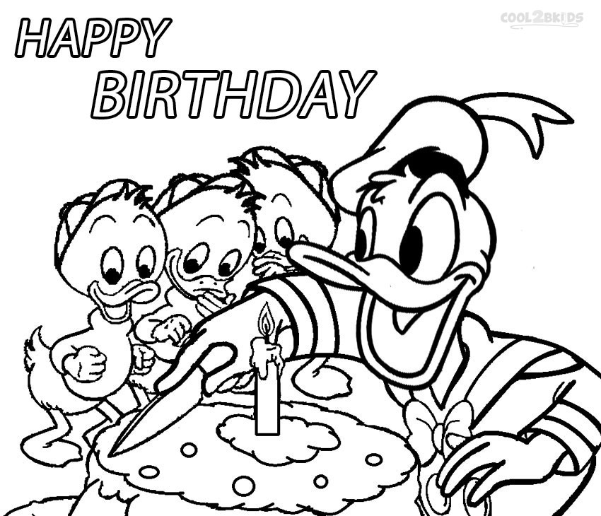 850x730 Donald Duck Birthday Coloring Pages