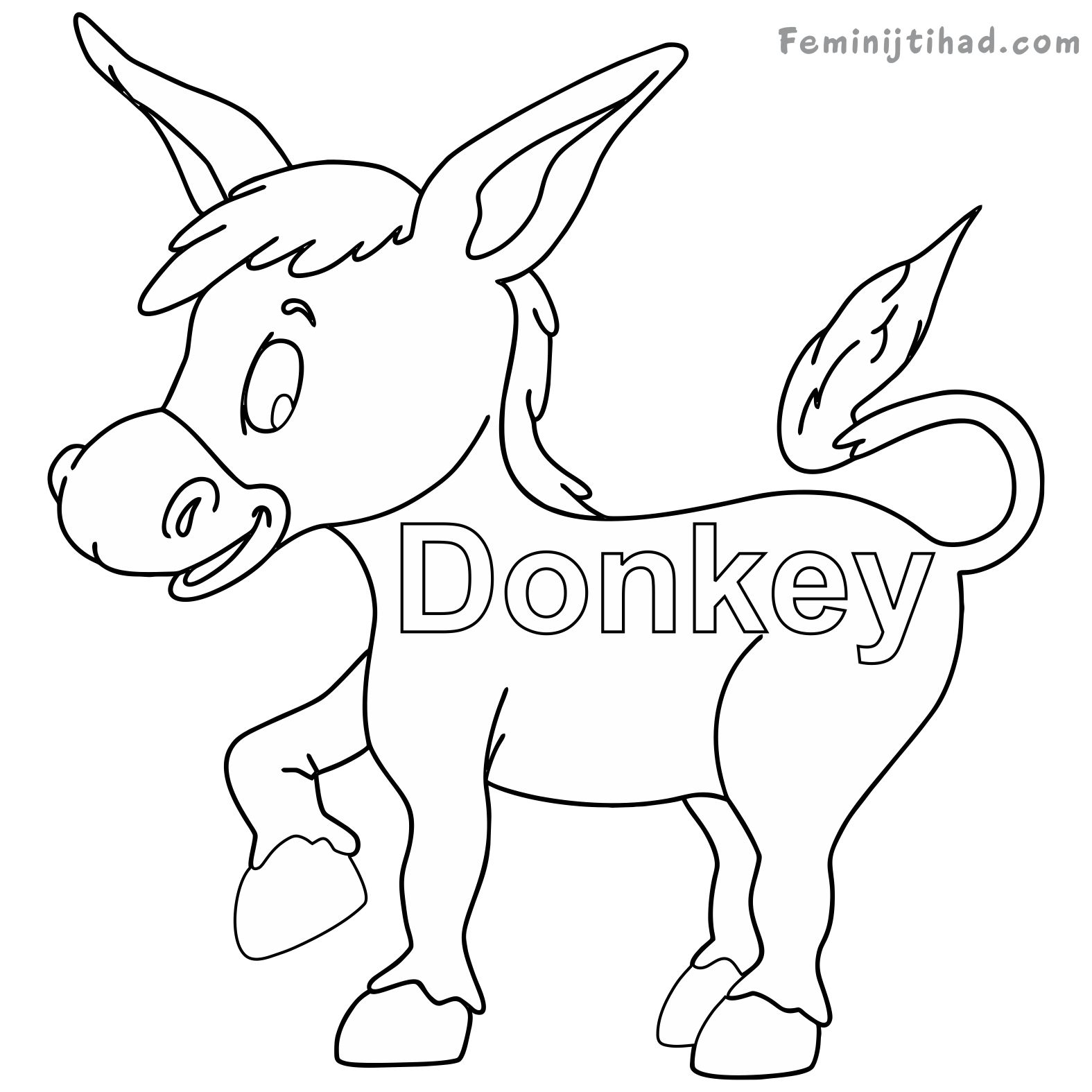 Donkey Coloring Pages To Print Coloring Pages For Kids 1575x1575 Donkey Coloring Pages To Print Coloring Pages For Kids