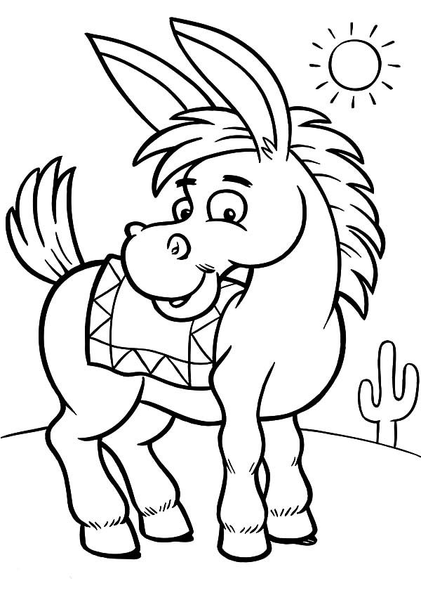 Mexican Donkey, Mexican Donkey On A Sunny Day Coloring Pages 600x854 Mexican Donkey, Mexican Donkey On A Sunny Day Coloring Pages